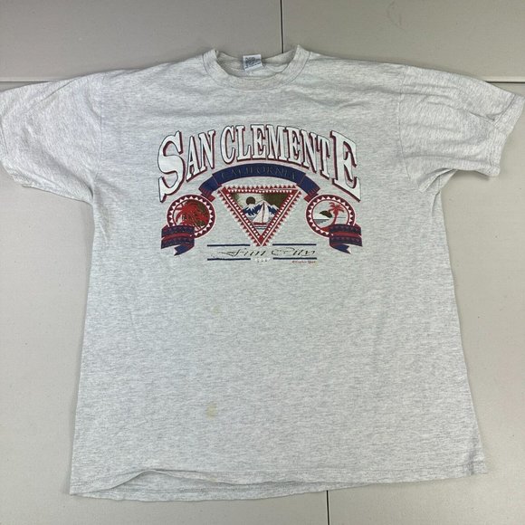 Vintage‎ San Clemente California Gray T Shirt Short Sleeve Size XL - Picture 1 of 10